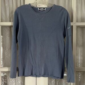 😉Bundle Days😉 Women’s Blue Sweater Pocket On Sleeve White Accent Lightweight